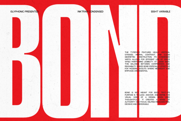 Bond & Bond Inktrap Condensed: A Modern Sans Serif