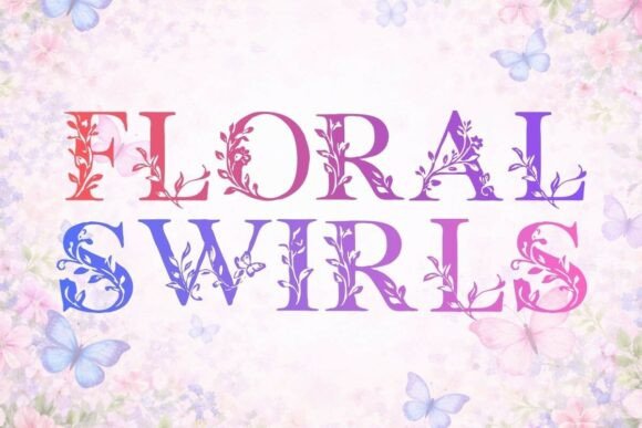 Floral Swirls: Elegant Botanical Display Typeface