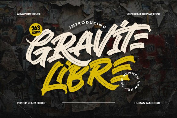 Gravité Libre: The Raw Display Typeface for Bold Brands
