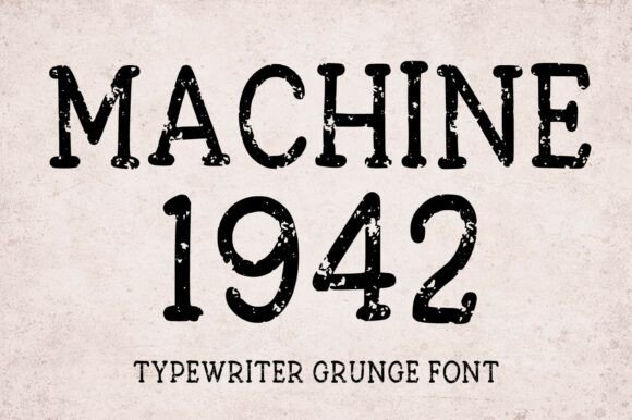 Machine 1942: Vintage Typewriter Font with Authentic Grunge Texture