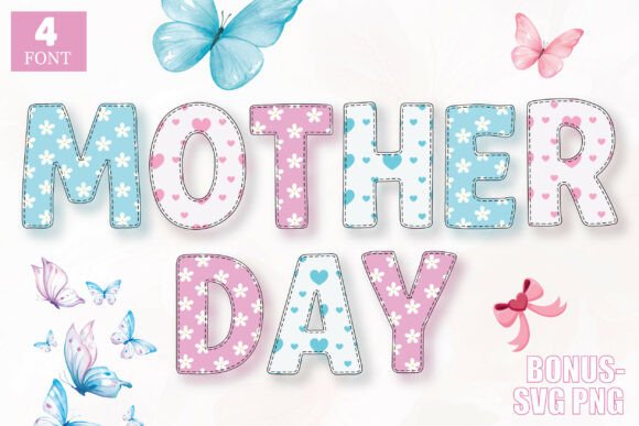Mother Day Flower Heart: A Font Bundle for Special Designs