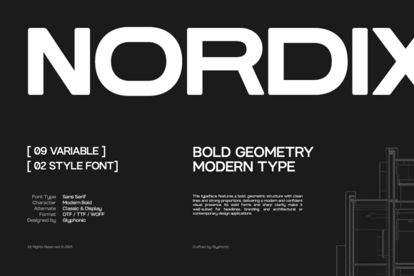 Nordix: Bold Geometric Typeface for Modern Design