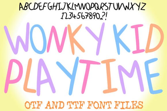 Wonky Kid Playtime: A Charming Handwritten Typeface for Playful Designs